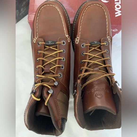Men's Boots- Wolverine Work Leather Boots - Picture 4 of 5